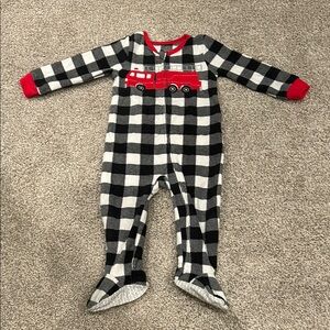 Absorba Black and White Checkered One Piece Jammies